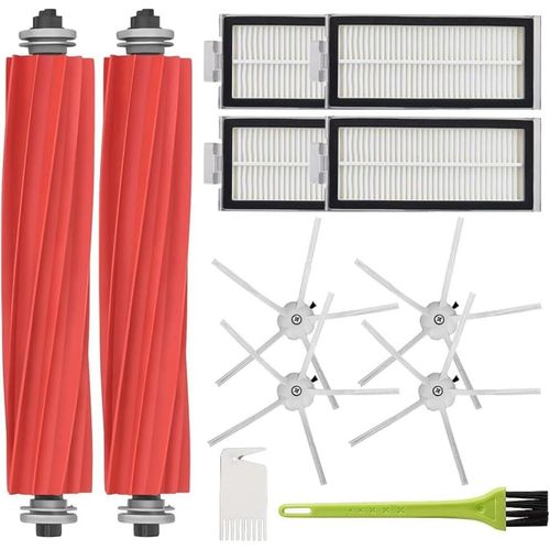 Kit d'accessoires de rechange pour aspirateur robot Xiaomi Róbóróck Q7/ Q7+/Q7 Max/Q7 Max+,12 pièces de rechange avec 2 brosses principales,4 filtres,4 brosses latérales,2 brosses de nettoyage