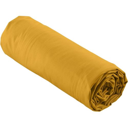 Ershi-Douceur D'intérieur, Drap Housse (160 X 200 Cm) Percaline Curry, Percale De Coton[182]