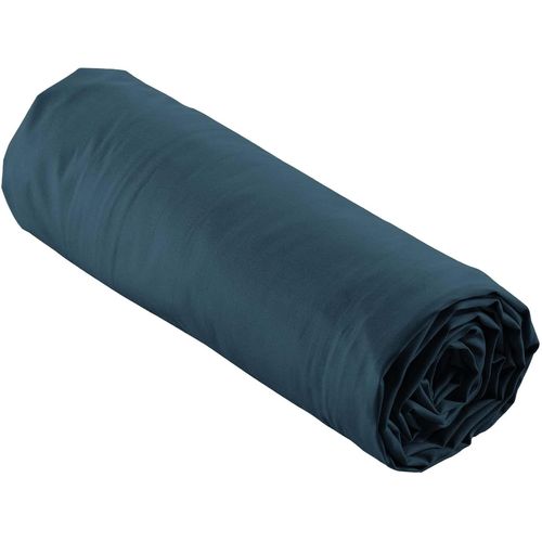 Ershi-Douceur D'intérieur, Drap Housse (90 X 190 Cm) Percaline Bleu Nuit, Percale De Coton[180]