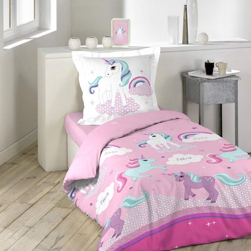 Ershi-Parure 2 Pièces (140 X 200 Cm) Licorne, 100% Coton[532]