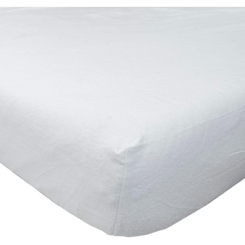Ershi-Drap-Housse 90x190 Cm À Grands Bonnets, Coloris Blanc, Drap En Flanelle 160 G/M²[913]