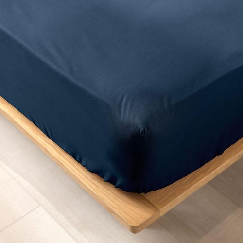 Ershi-Douceur D'intérieur, Drap Housse (180 X 200 Cm) Biolina Bleu Nuit, 100% Coton Bio[60]