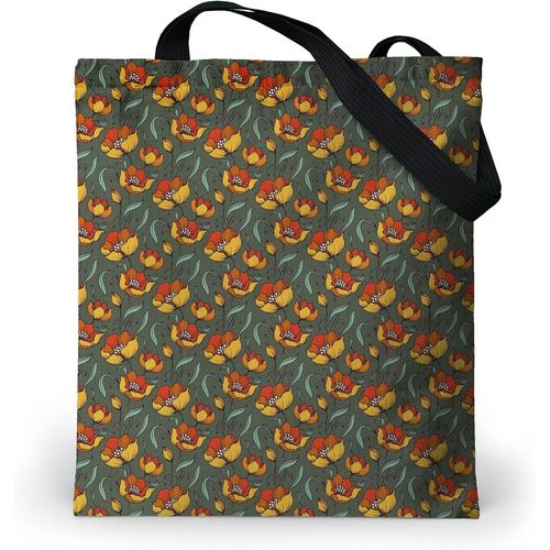 ERSHI-Tote Bag Femme Imperméable - Tote Bag fermeture éclair et poche intérieure - Grand Sac Cabas en tissu avec tissu Oxford inte[6