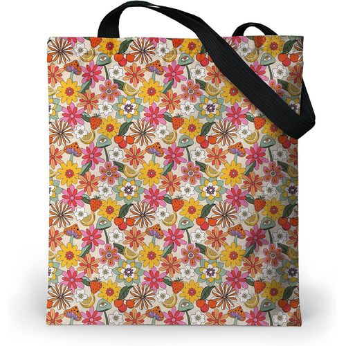 ERSHI-Tote Bag Femme Imperméable - Tote Bag fermeture éclair et poche intérieure - Grand Sac Cabas en tissu avec tissu Oxford inte[6