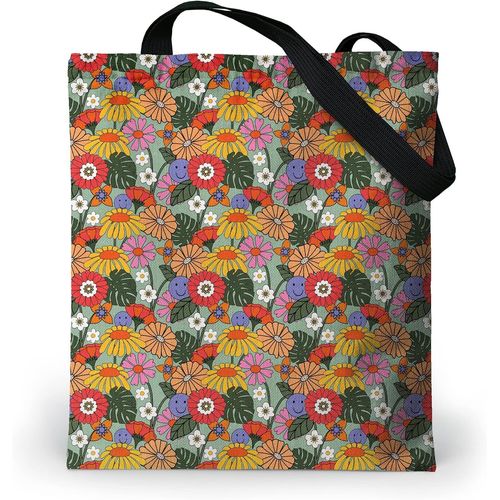 ERSHI-Tote Bag Femme Imperméable - Tote Bag fermeture éclair et poche intérieure - Grand Sac Cabas en tissu avec tissu Oxford inte[7