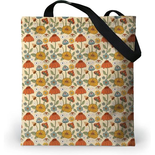 ERSHI-Tote Bag Femme Imperméable - Tote Bag fermeture éclair et poche intérieure - Grand Sac Cabas en tissu avec tissu Oxford inte[6