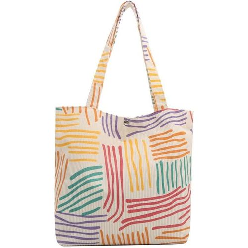 ERSHI-Tote Bag Femme en Velours Côtelé 63.5 x 38 cm, Grande Capacité, Cabas Fourre Tout, Porté Épaule pour École, Travail, Shoppin[1