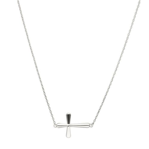 Collier Argenté Croix Arrondie
