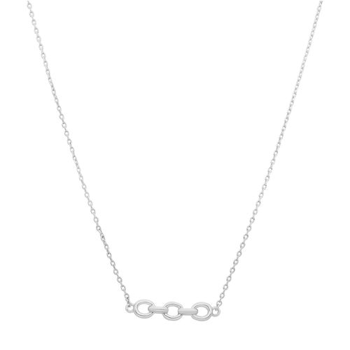 Collier Argenté Et Grosse Chaine Ovale
