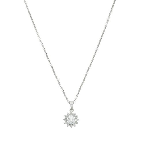 Collier Argenté Soleil Serti