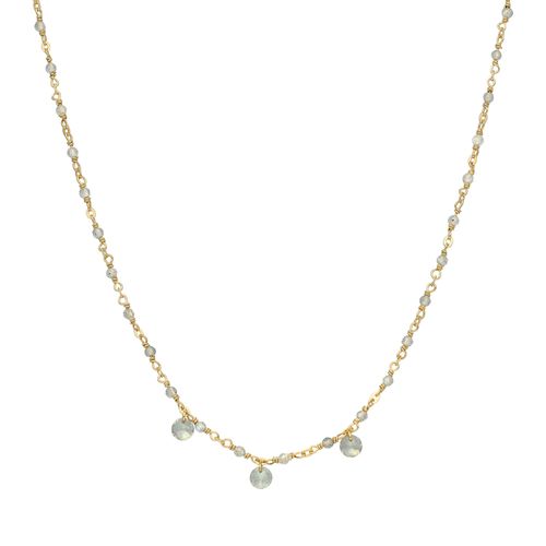 Collier En Argent Doré Pierres Naturelles Labradorite Pampilles Labradorite