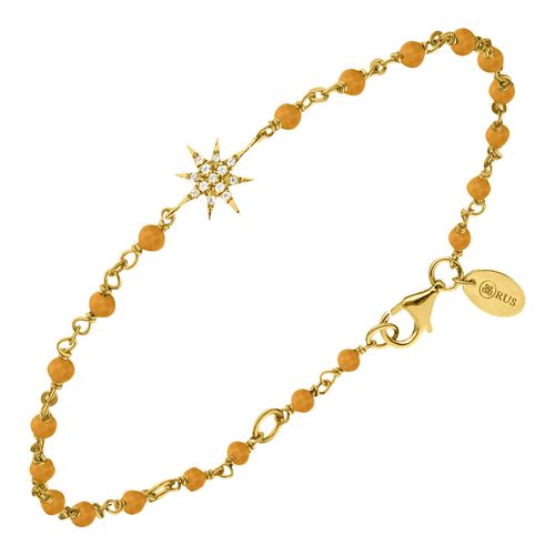 Bracelet Argent Doré Étoile Zirconium Blanc Et Pierres ?il De Tigre