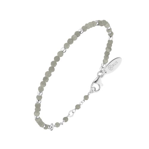 Bracelet Argent Rhodié Simple Perles Naturelles Labradorite