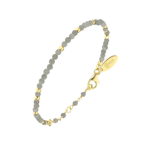 Bracelet Argent Doré Simple Perles Naturelles Labradorite