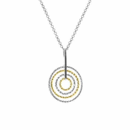 Collier Argent Rhodié Doré Diamanté Béatrice Bicolore