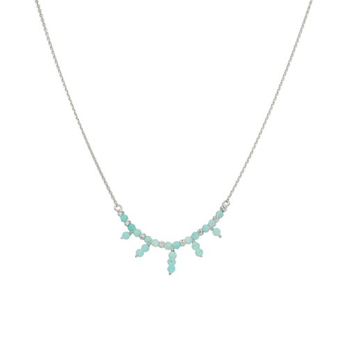 Collier Argent Rhodié Pierre Fine Amazonite