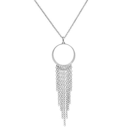 Collier En Argent Rhodié Cercle Multichaine
