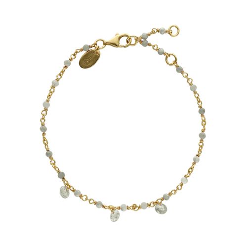 Bracelet En Argent Doré Pierres Naturelles Labradorite Pampilles Labradorite