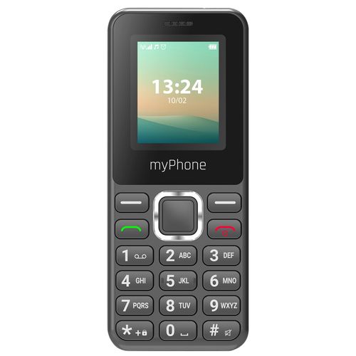 Téléphone portable 4G LTE Double SIM Autonomie 6 jours USB C myPhone Noir