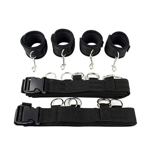 Ensemble De Retenue Bdsm Bondage Menottes Et Poignets De Rinçage, Sashon, Open Leg, Flirt Sex Toys Pour Femmes, Couples 7.0, Pas De Vibromasseur-Black