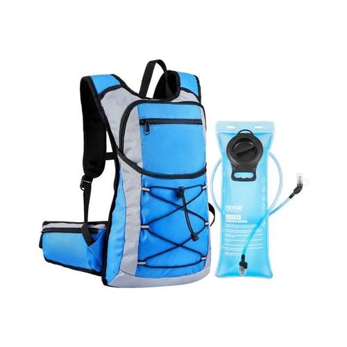Sac À Dos D'hydratation-Vevor-15 L-Avec Poche À Eau En Tpu 3 L-Pour Randonnée, Course À Pied, Cyclisme, Camping-Bleu