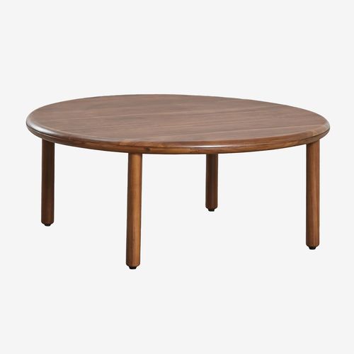 Table Basse Ronde Olivia En Bois D'acacia Marron Bois Foncé Ø80 Cm