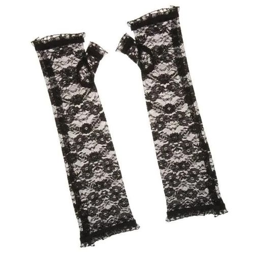 Mitaine Dentelle En Satin Vêtements Femme Accessoires Costume Mariage Vintage Noir