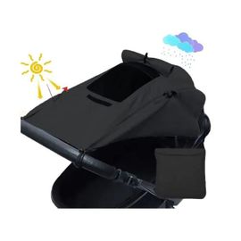Pare-Soleil De Poussette Pour Bébé,Pare-Soleil Pour Poussette,Voile D\'ombrage Pour Poussette,Avec Fenêtre En Maille Enroulable¿Noir¿