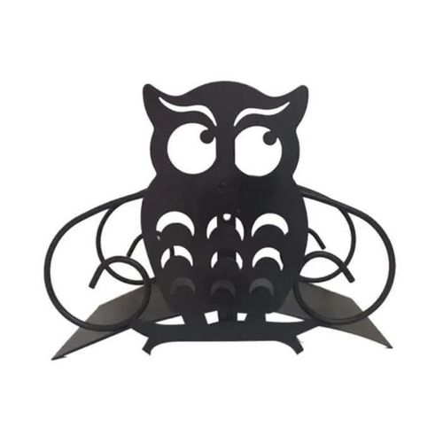 Support mural pour tuyau d\'arrosage - DEVIDOIR - Hibou - Métal solide - 27x20cm - Noir