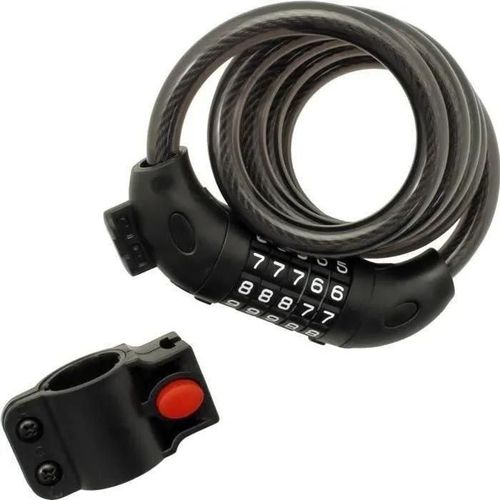 Campteck Câble Antivol À Code 5 Chiffres Cadenas Combinaison Pour Vélo, Bicyclette 120cm