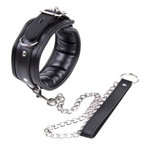 Laisse En Cuir - Sautoir - Noir - Réglable - Multifonction - Confortable