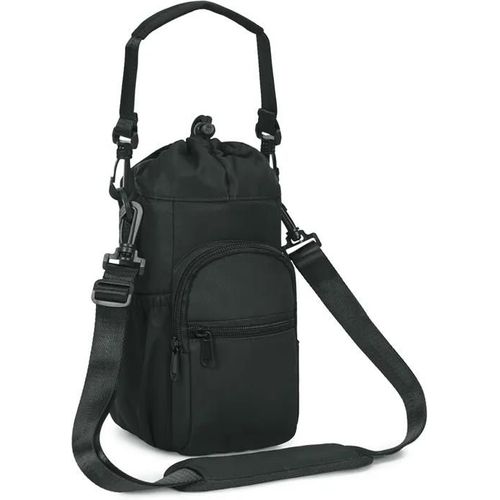 Porte-Bouteille Isotherme - Aucune - Sac Randonnée - 1 Litre - Tissu Résistant À L\'eau - Noir