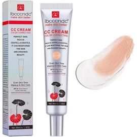 Color Correcting Cc Cream With Asiatica, Women\'s Cc Red Correct, Multi-Purpose Skin Tone Adjusting Cc Cream Concealer(#2 Lumière) 
