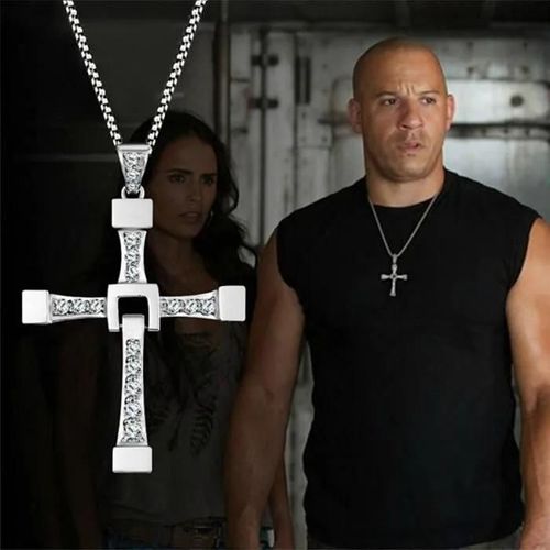 Collier - Fast And Furious - Croix - Acier Inoxydable - Argent - Mixte