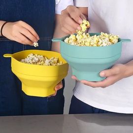 Bol À Pop-Corn Pliable - Mothinessto - Silicone - Grande Capacité - Résistant À La Chaleur - Facile À Nettoyer
