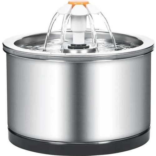 Fontaine Pour Animaux De Compagnie, Fontaine À Eau Pour Chat 2,5l Silencieuse En Acier Inoxydable, Avec 1filtres Et Veilleuse À Led
