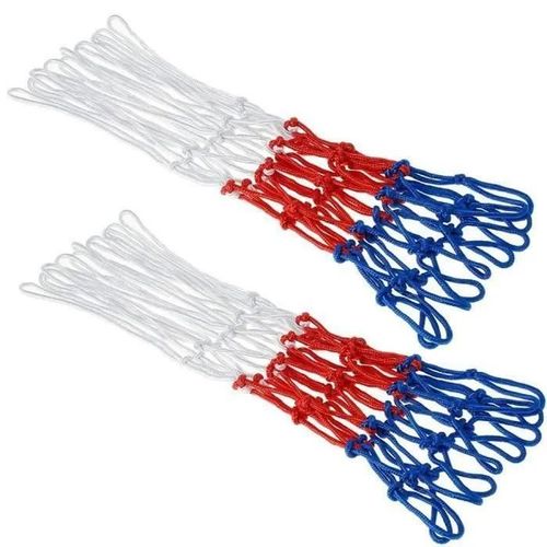 Lot De 2 Filets De Basket-Ball En Nylon, 12 Trous Basket Filet De Rechange Multicolore, Pour Panier De Basket Intérieur / Extérieur
