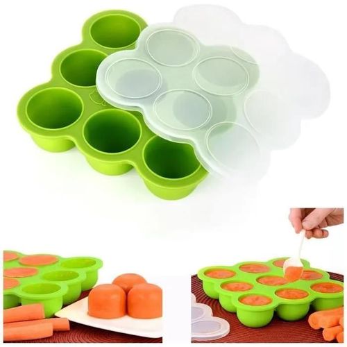 Bac Congelation Silicone Bebe,Récipient Nourriture Pour Repas Bebe - 9 Pots De Conservation, Boites De Congélation Moule De Glace