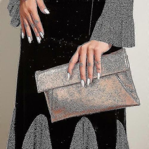 Pochette pour femmes Sac de soirée Pu Cuir Party Soirée Date quotidienne Or Rose métallique