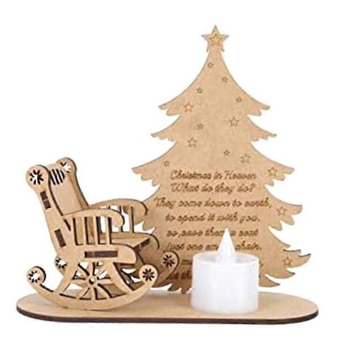 Bougie Lumière Table Bougies Bois Chaise à bascule Paysage de table Décor Blocs de Noël Décor Noël Woo
