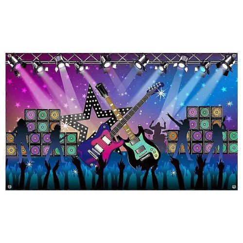 Fournitures De Décorations De Fête Karaoké, Grand Tissu Rock Star Vacances Fête Toile De Fond Bannière Pour La Fête