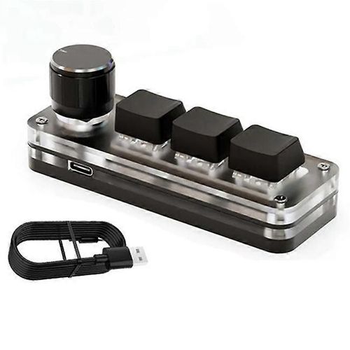 Macropad Macro Clavier Mécanique RGB Mini Gaming Bouton de Programmation Personnalisé Claviers 3 Touches pour Photo