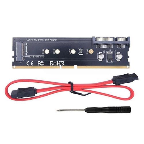 Adaptateur DDR3 DDR4 DDR2 vers SSD M2 Carte de montage de clé M.2 NGFF B SATA 15 broches d'alimentation + port de données SATA 7 broches