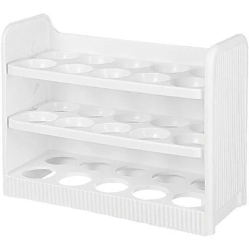 Porte-oeufs de réfrigérateur pour porte de réfrigérateur, récipient à plateau d'oeufs de réfrigérateur à rabat à 3 couches, récipient à oeufs pour