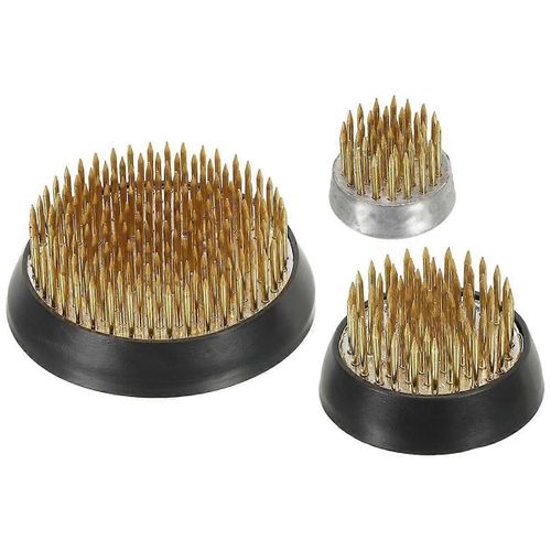 0.9 / 1.4 / 2.4 Pouces Grenouilles De Fleurs Ikebana Kenzan, 3 Pcs Outil D'arrangeur De Fleurs En Laiton Grenouille Florale Broche Holde