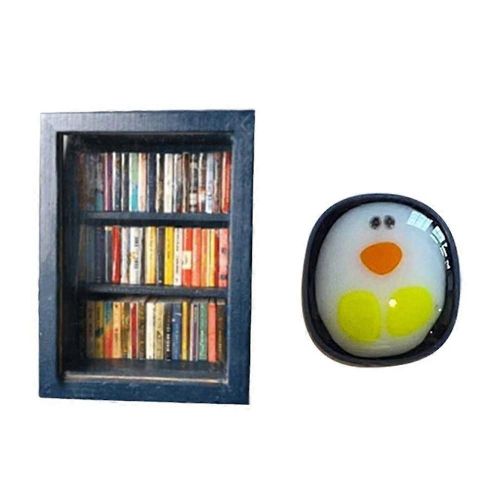 Étagère Miniature Poche Anxiété Étagère En Bois Minuscule Livre Bibliothèque Stress Reliever Étagère Onglet