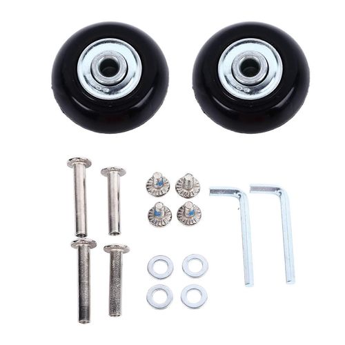 2 Pcs Roues À Bagages Roulette De Valise En Métal En Caoutchouc Ultra Silencieux Rotative Ultra Silencieuse avec Vis pour Remplacement 1.57x0.71in