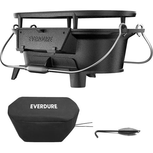 KYAOAYO-Barbecue À Charbon De Bois Portable - Grille Et Housse En Fonte Émaillée - Poêle De Table Durable, Petit Réchaud De Camping