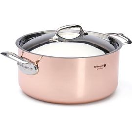 Kyaoayo-Faitout En Cuivre Prima Matera Avec Couvercle En Inox - Diamètre 28 Cm -