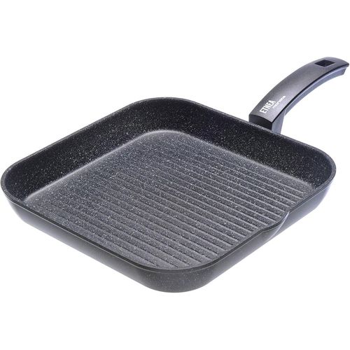 Kyaoayo-Etnea Poêle Grill, Revêtement Anti-Adhésif Et Anti-Rayures Surface En Pierre - 28x28 Cm - Non Compatible Avec Induction